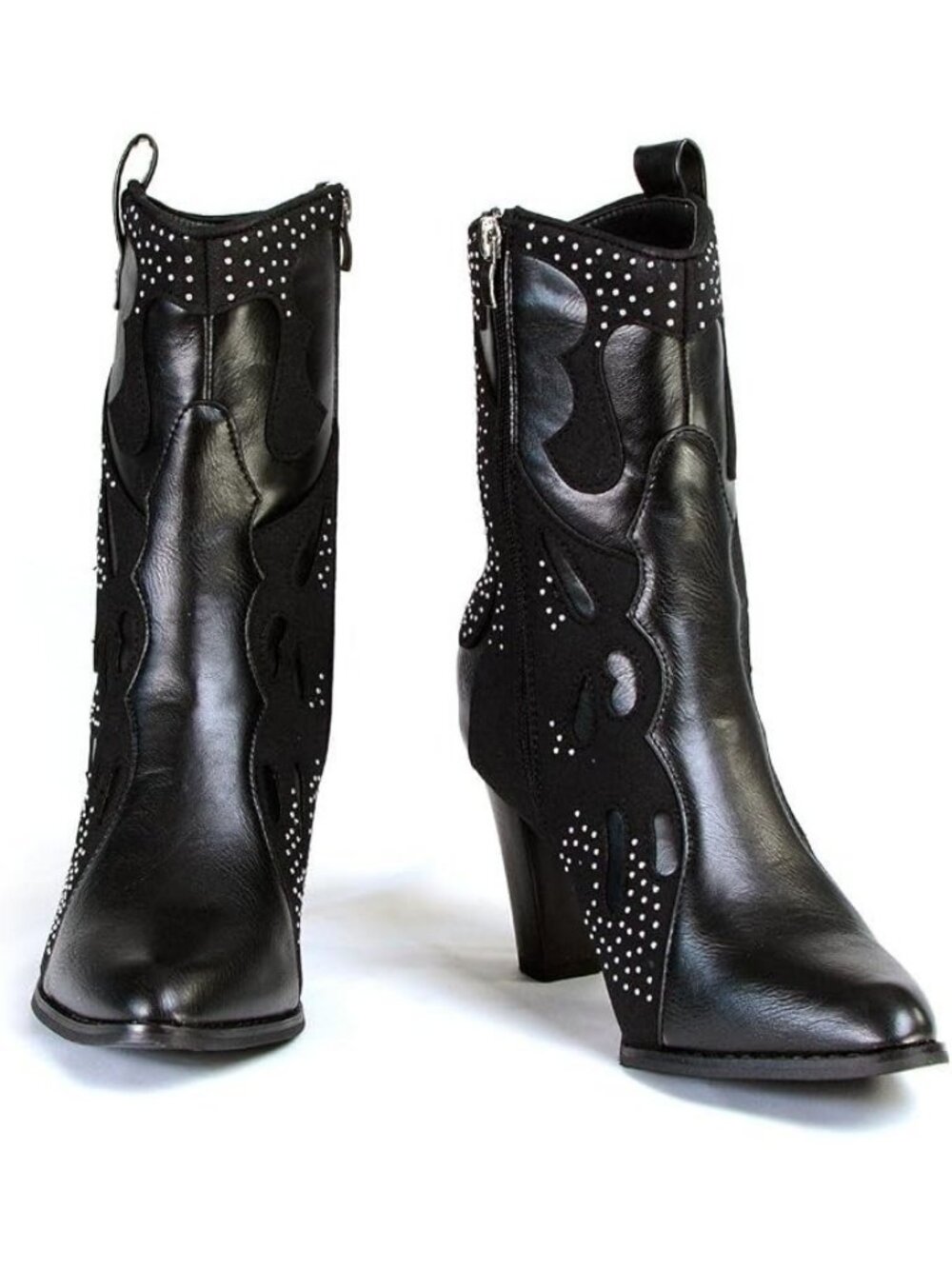 Milwaukee Western Style Boots Studded MBL9429 Black Fashion Casual Womens Size 8 - Picture 3 of 6